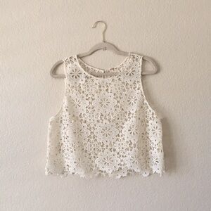 Free People Lace Top Cottage Granny Boho Ivory
